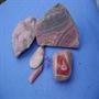 Rhodochrosiet. geode klein 15.- unieke handsteen E.20.- Hanger groot en kl. 8.- en E.5.- best.nr DSC04177